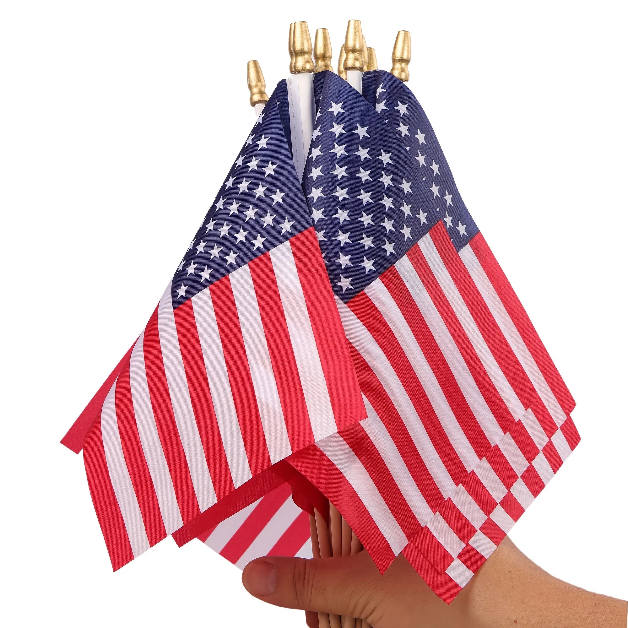 12 Pcs Small American Flags on Stick,Outdoor Decor Small US Flags,Mini American Flag for Outside Patriotic Holiday Yard Patio