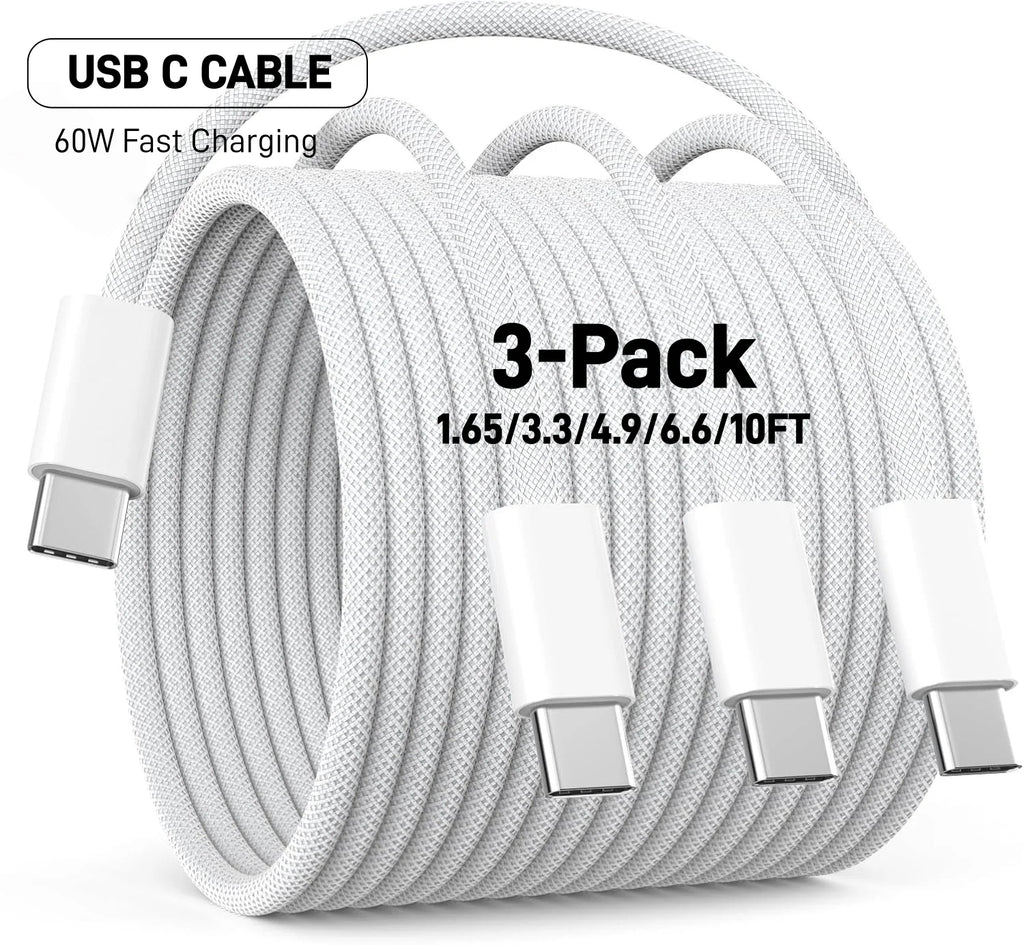 3-Pack USB C Phone Charger