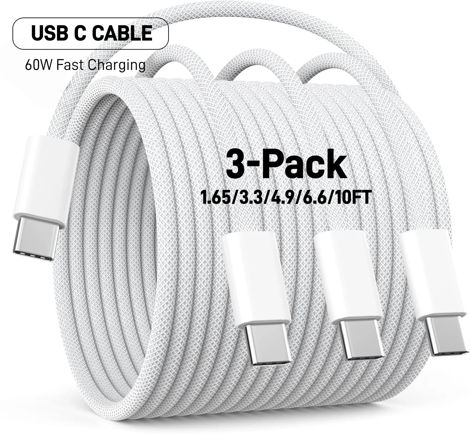 3-Pack USB C Phone Charger